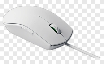 White Mouse With Green Scroll Wheel PNG