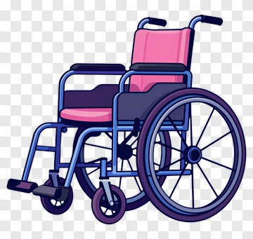Pink And Blue Wheelchair PNG