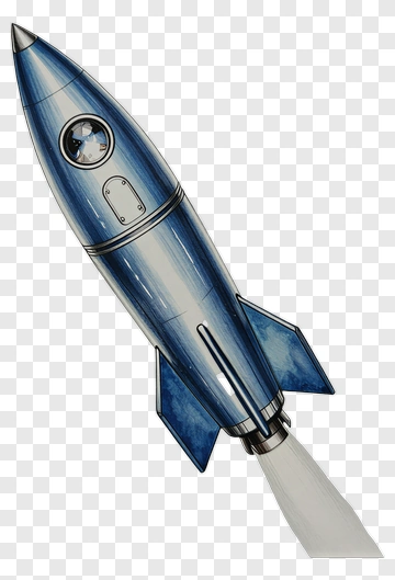 Blue Rocket With Pilot PNG