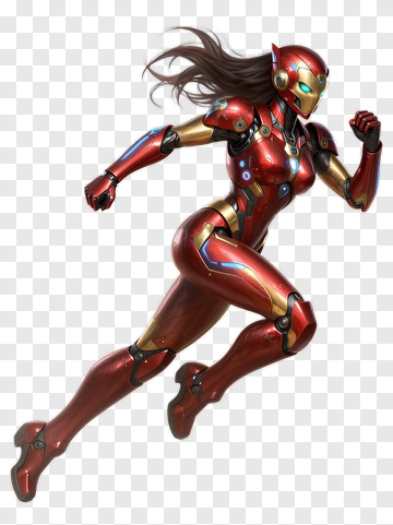 Iron Woman In Action PNG
