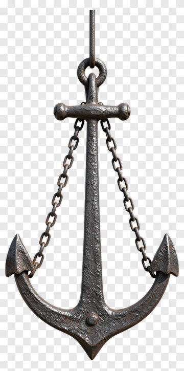 Vintage Anchor With Chain PNG