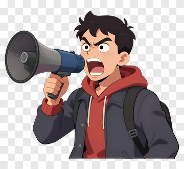 Boy Holding Megaphone PNG