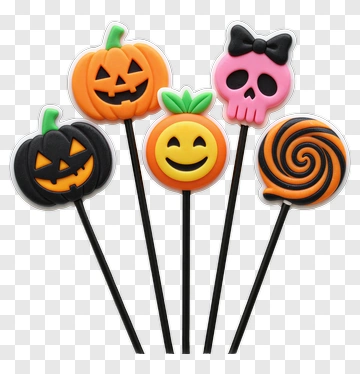 Halloween Themed Candy Decorations PNG