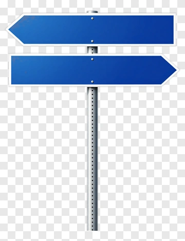 Blue Road Sign With Arrows PNG