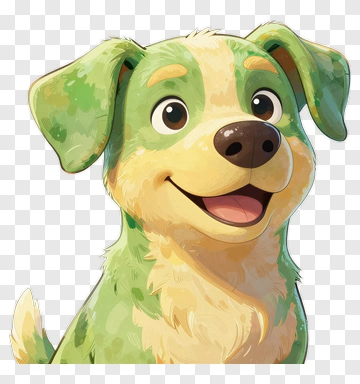 Green And Yellow Puppy PNG