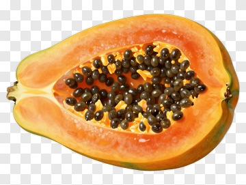 Halved Papaya With Seeds PNG