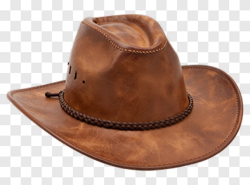 Classic Brown Leather Cowboy Hat PNG