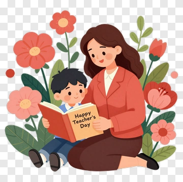 Teacher And Student Reading Together PNG