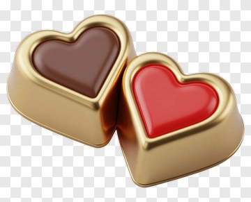 Heart Shaped Chocolate In Gold Wrapper PNG