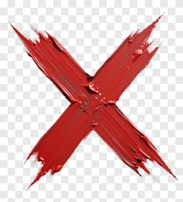 Red X Paint Strokes PNG
