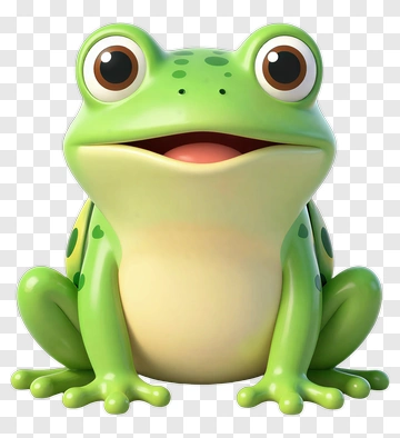 Cute Green Frog PNG