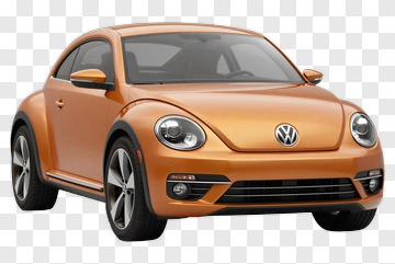 Orange Volkswagen Beetle PNG