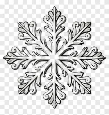 Detailed Hand-drawn Snowflake PNG