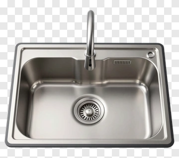 Stainless Steel Kitchen Sink With Faucet PNG