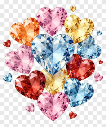 Heart Gemstones PNG