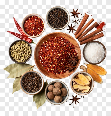 Assorted Spices For Cooking PNG
