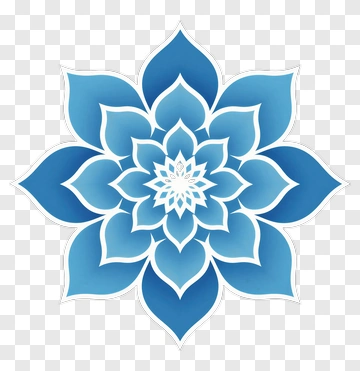 Blue Lotus Flower Design PNG