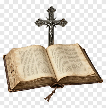 Cross And Open Book PNG