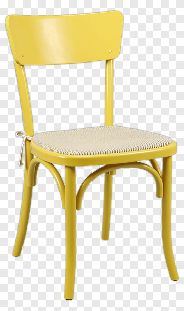 Yellow Chair With Woven Seat PNG