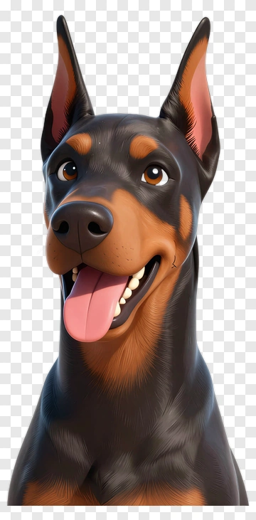 Doberman Pinscher Portrait PNG