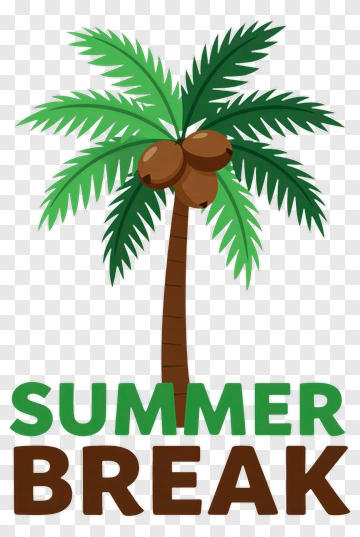 Summer Break Palm Tree With Coconut PNG