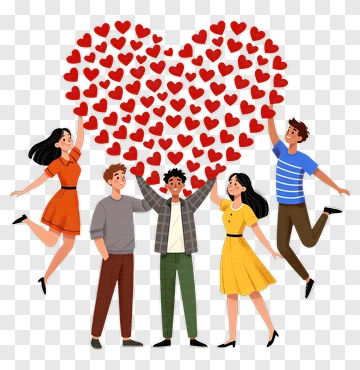 People Holding Heart Shape PNG
