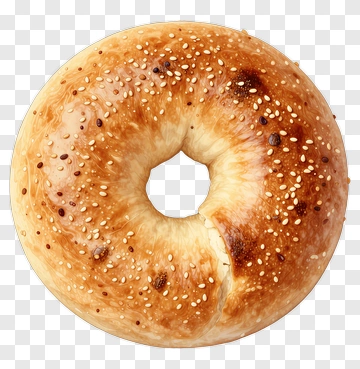 Golden Bagel With Sesame Seeds PNG