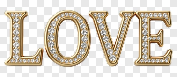 Gold Love Letters With Diamonds PNG
