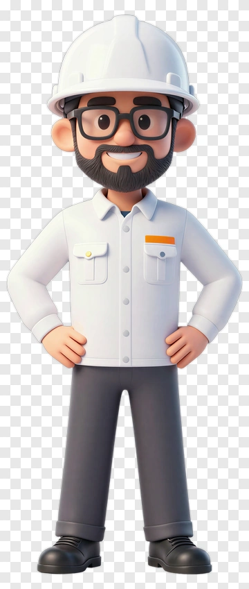 Construction Worker Character PNG
