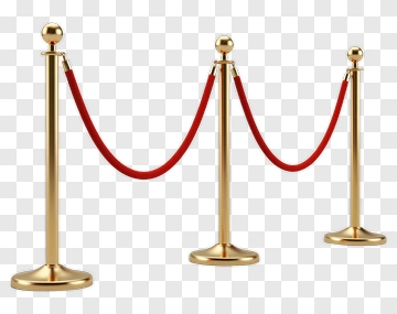 Red Rope Stanchion With Gold Posts PNG