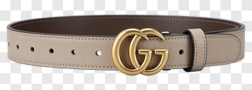 Gucci Leather Belt With Gold GG Buckle PNG