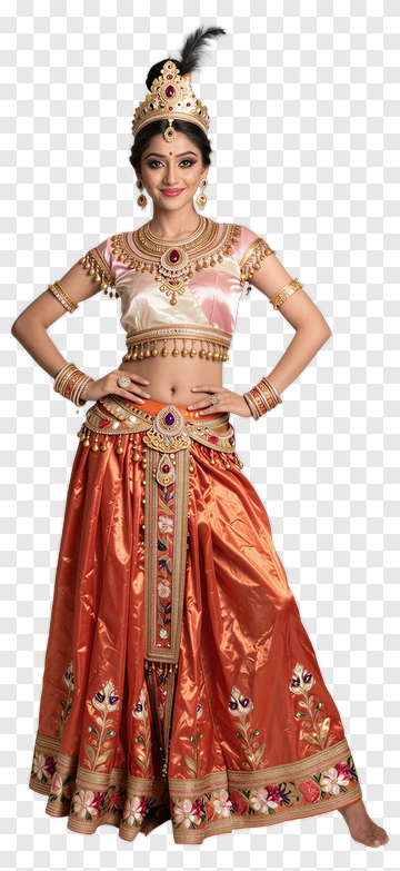 Woman In Traditional Indian Costume PNG
