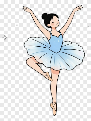 Ballerina In Blue Tutu PNG