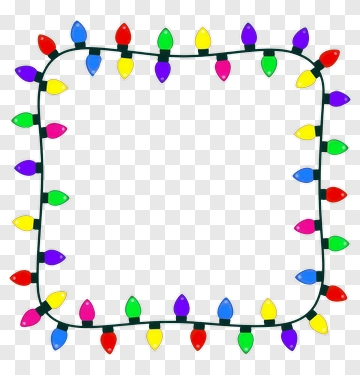 Colorful Christmas Light String Border PNG