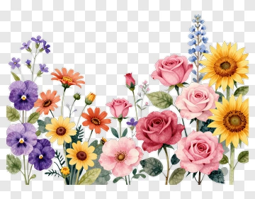 Watercolor Floral Arrangement PNG