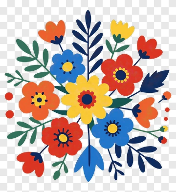 Colorful Flower Bouquet Design PNG