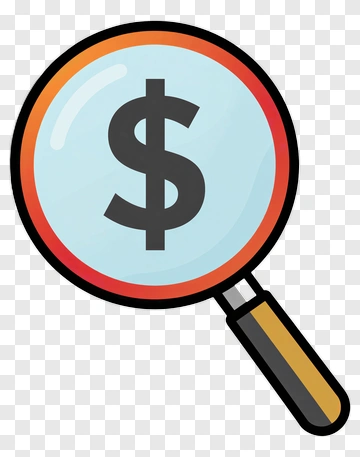 Magnifying Glass With Dollar Sign PNG