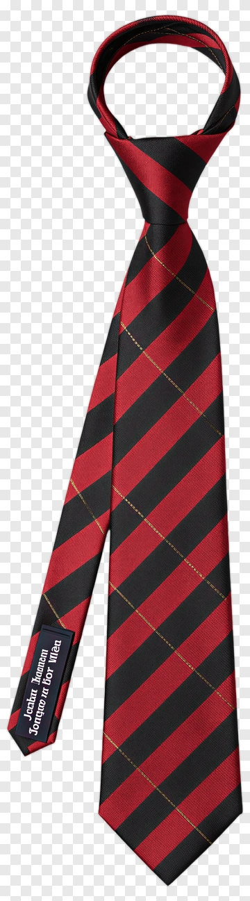 Red And Black Striped Necktie PNG