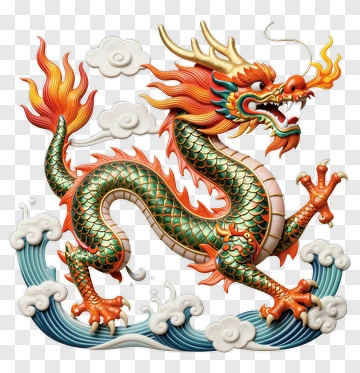 Colorful Dragon Wall Decoration PNG