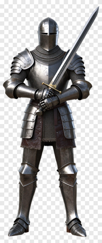 Knight In Full Armor Holding A Sword PNG