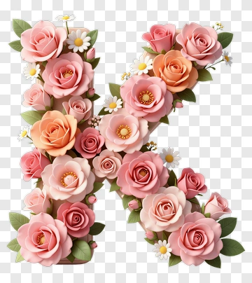 Floral Letter K Design PNG