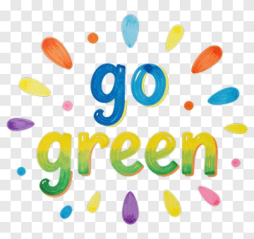 Go Green Text Art PNG
