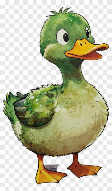 Cute Green Duck PNG
