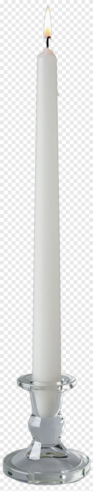 White Candle In Glass Candlestick PNG
