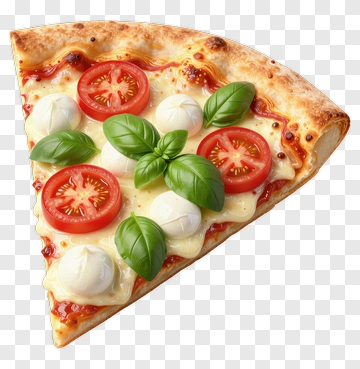 Margherita Pizza Slice PNG