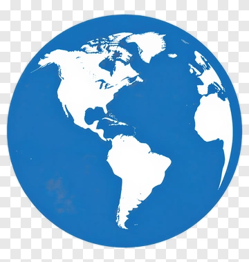 Blue Earth Globe Icon PNG
