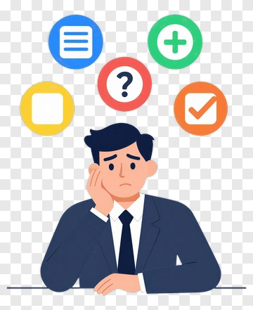 Man Thinking About Choices PNG