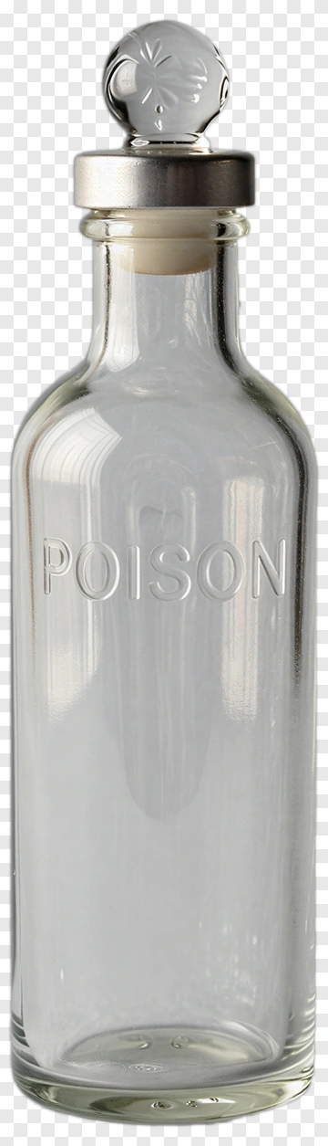 Glass Poison Bottle With Silver Stopper PNG