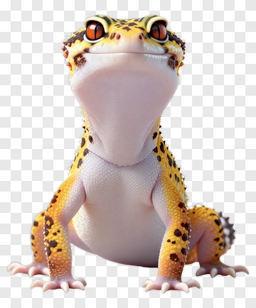 Yellow Gecko With Orange Eyes PNG
