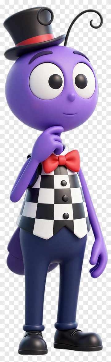 Purple Ant In Formal Attire PNG